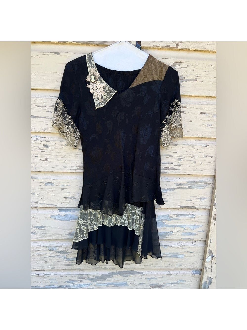 Vintage Spencer Alexis Victorian Lace Fairy Dark Romantic Blouse Top Skirt Set